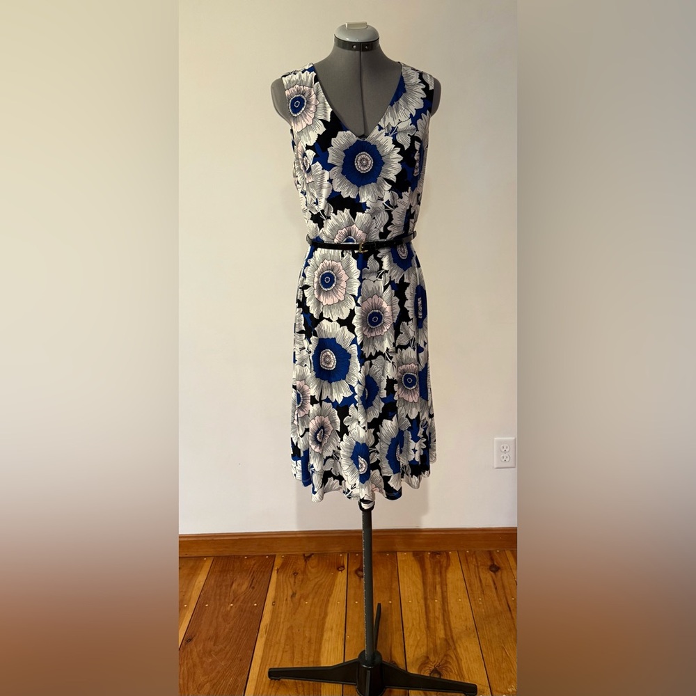 Tommy Hilfiger Belted Floral-Print Fit & Flare Dress